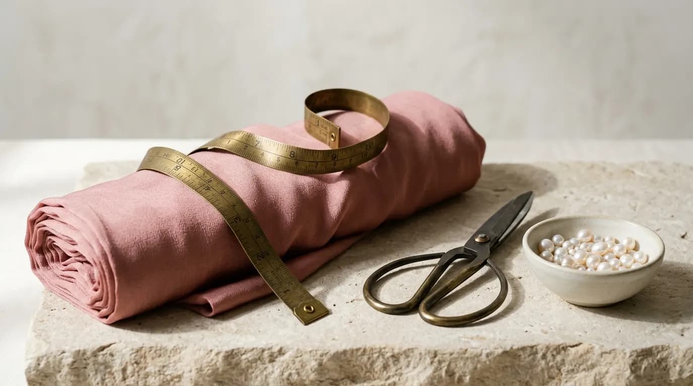 Measuring tape and fabric